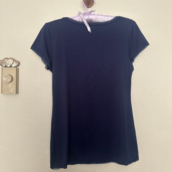 NWT Saint Haven Women's S Navy Blue Perfect Fit Scoop Neck Tshirt Short Sleeve - Picture 4 of 6